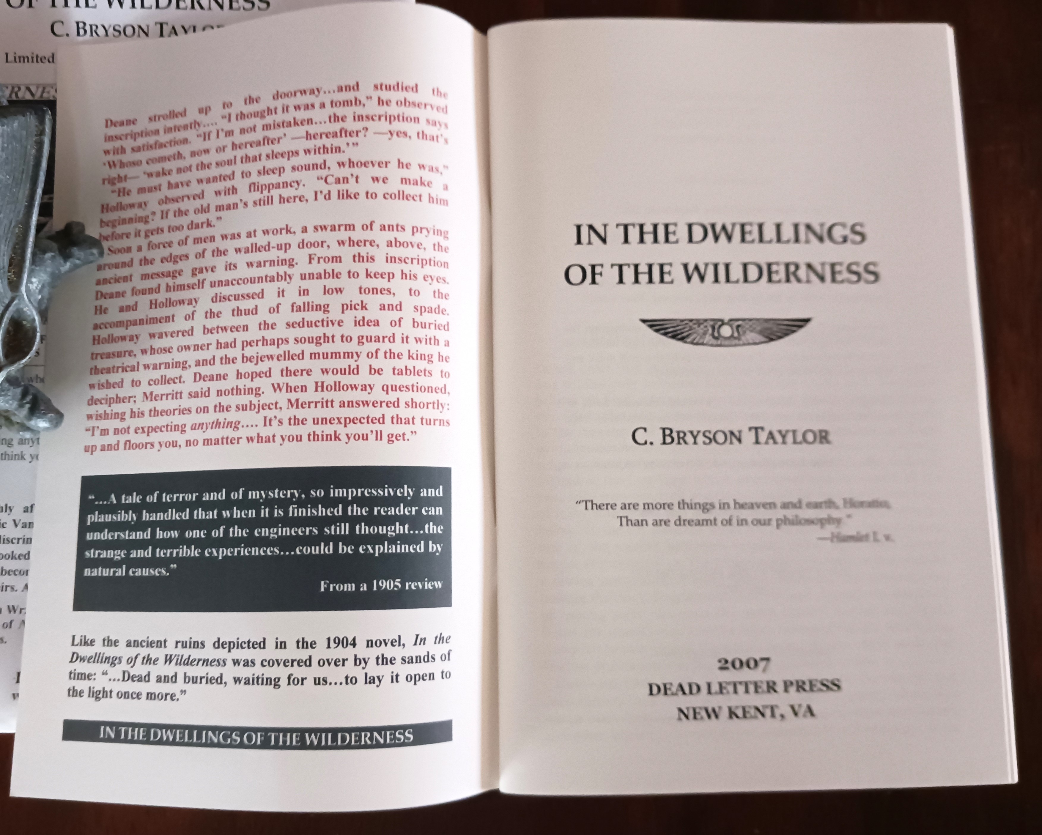 In the Dwellings of the Wilderness (The Literary Vampire series)