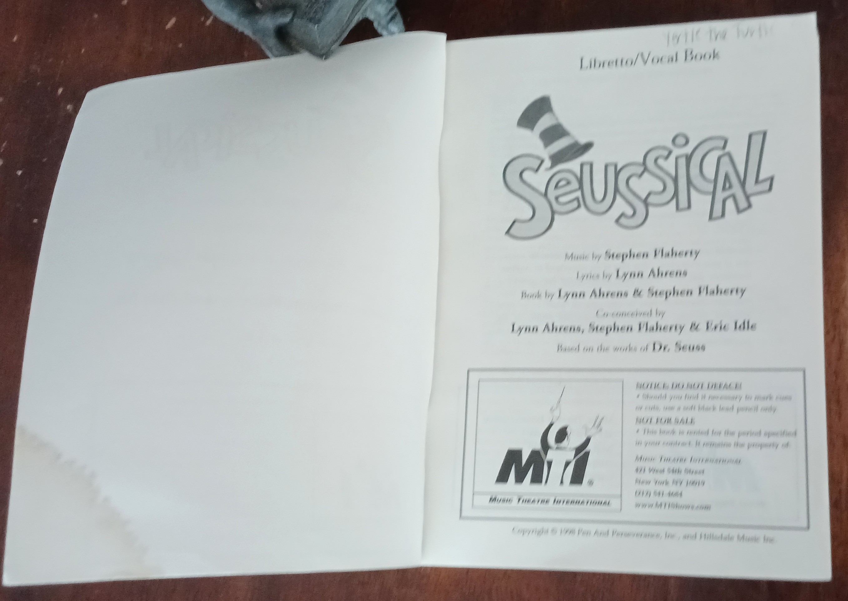 Seussical (Libretto Vocal Book)