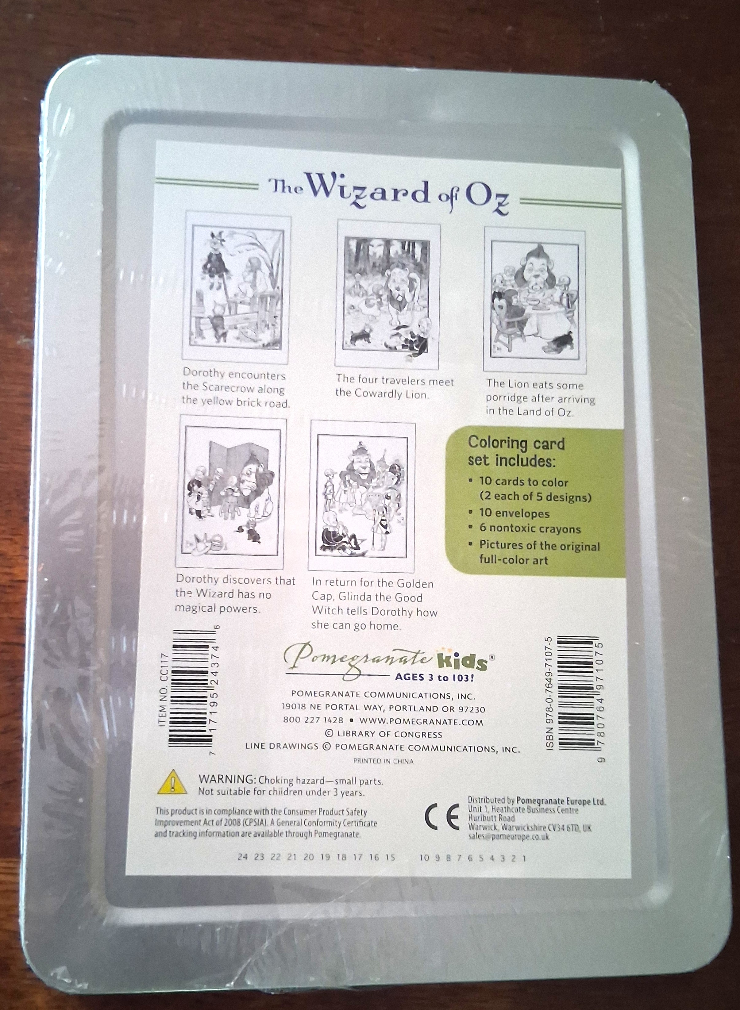 Wizard of Oz Coloring Cards