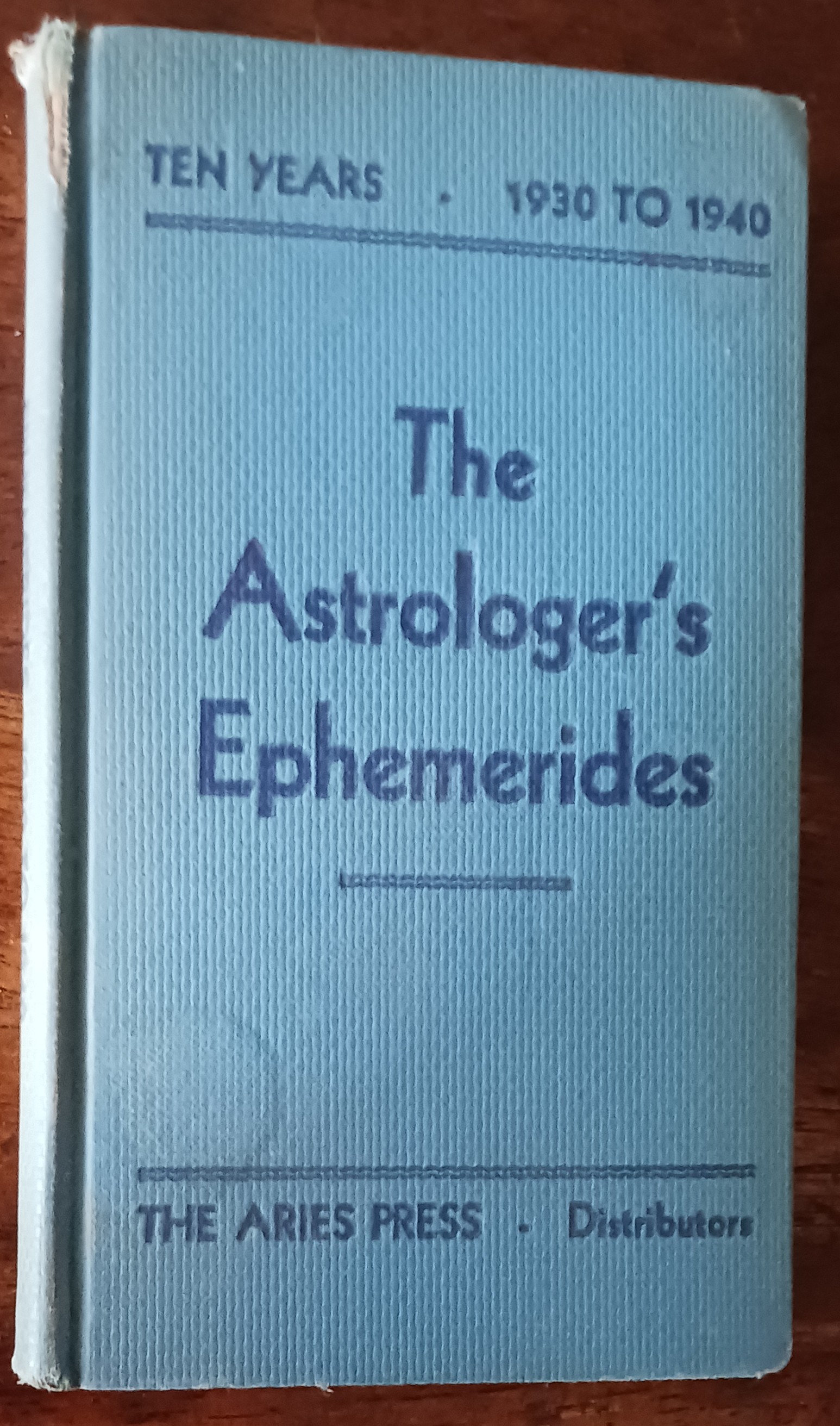 The Astrologer's Ephemerides, 1930-1940
