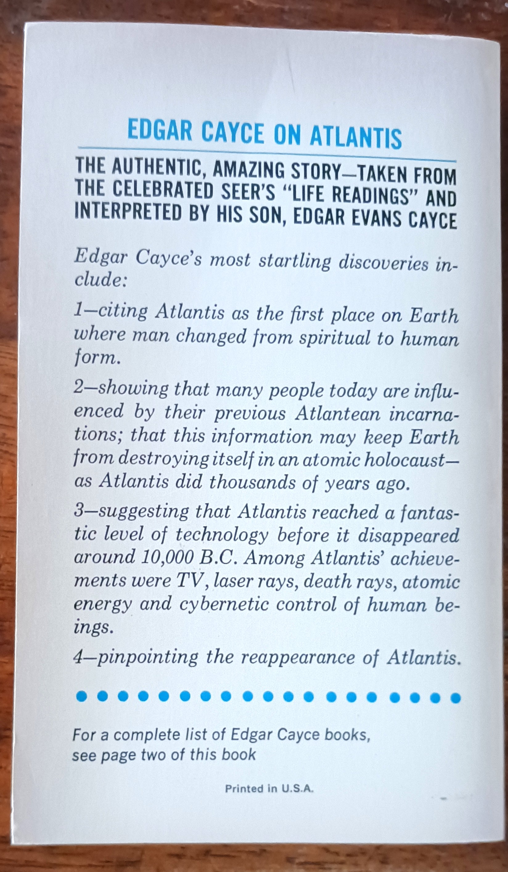 Edgar Cayce on Atlantis