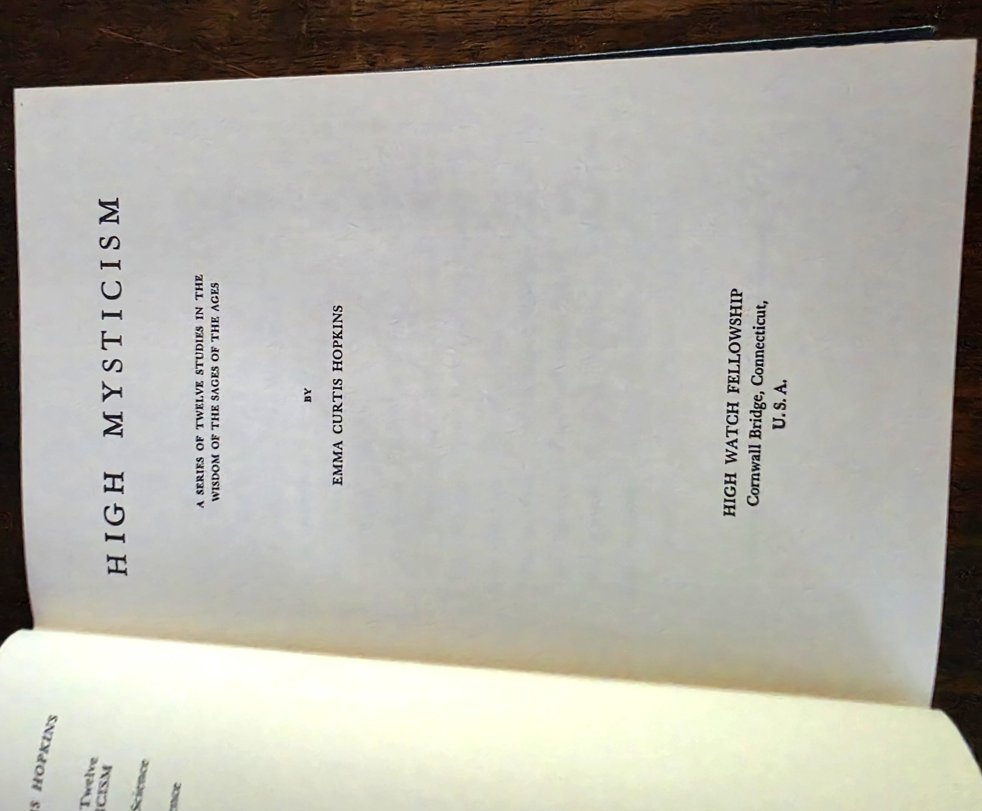 High Mysticism: A Series of Twelve Studies in the Wisdom of the Ages