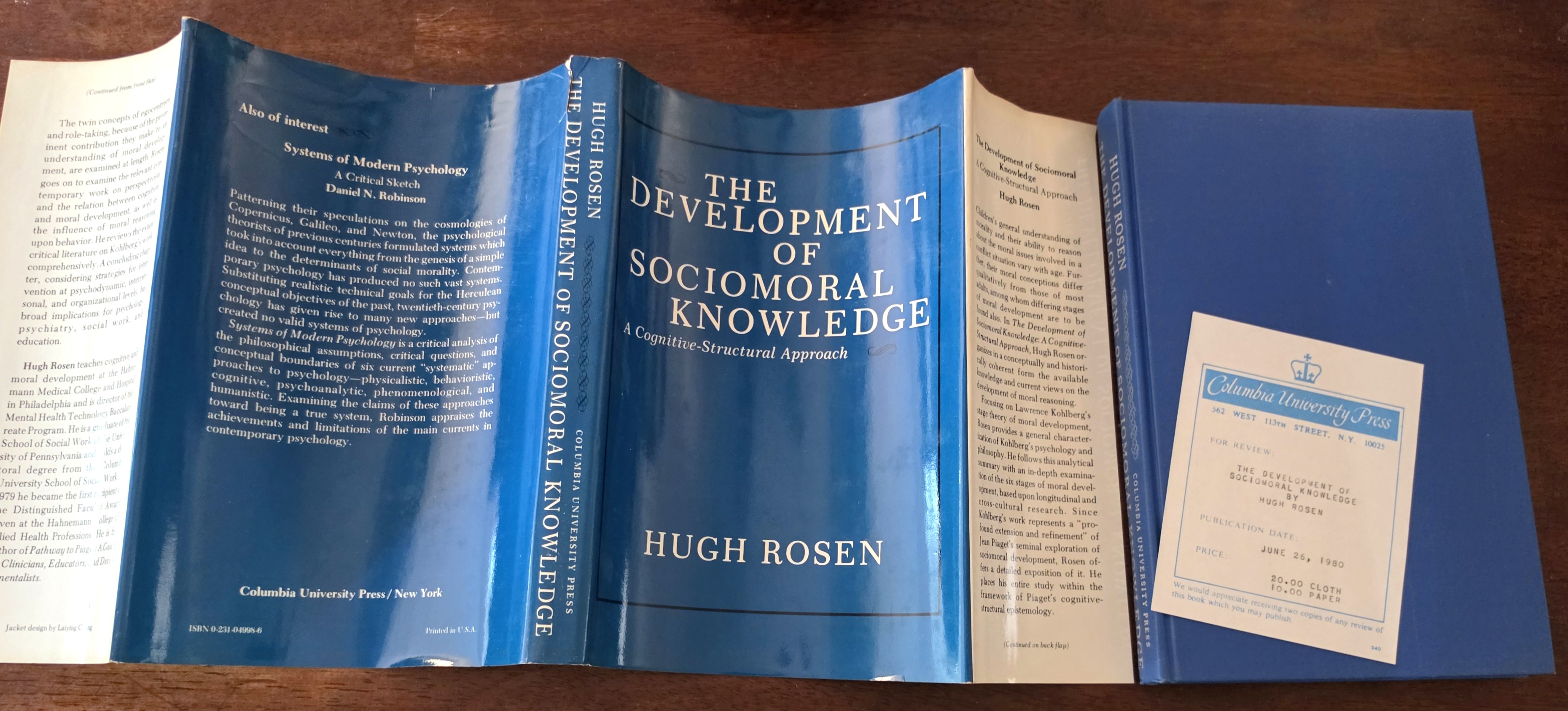 The Development of Sociomoral Knowledge: A Cognitive-Structural Approach